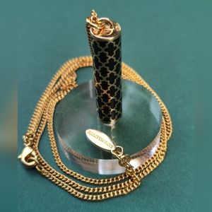 Halcyon Days Agama Enamel Tube Pendant Necklace Gold Plated